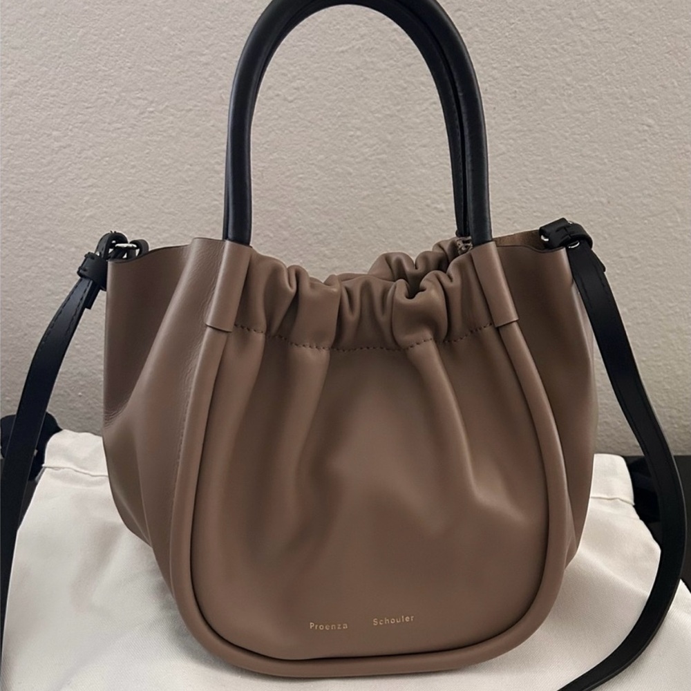 Proenza Schouler Small Ruched Crossbody Tote Light Taupe - Picture 2 of 6